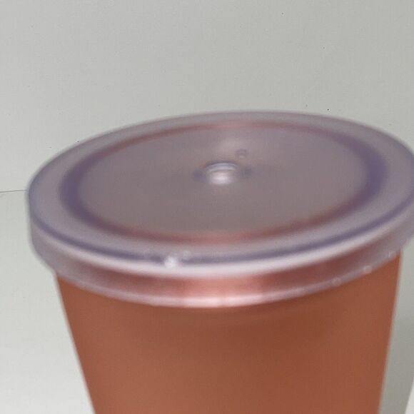 Starbucks Peach Pink Coral Frosted Tumbler Frosted Clear Lid Cup 16 oz - Picture 5 of 8